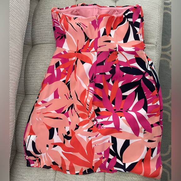 Banana republic, palm leaf, print strapless dress - Picture 2 of 2